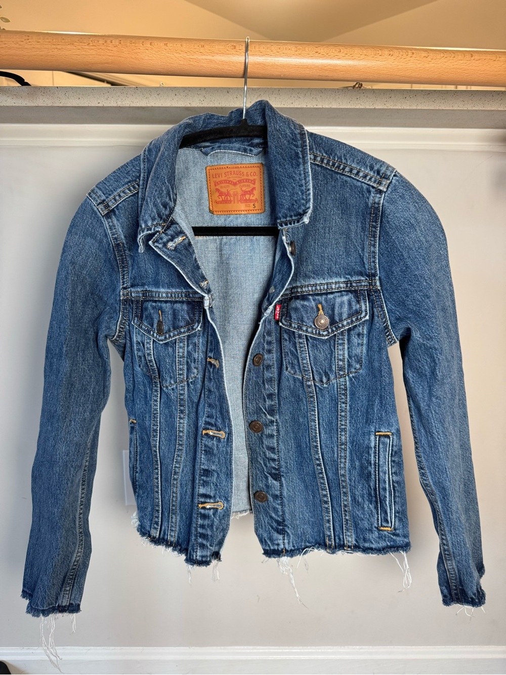 Levi's Blue Distressed Denim Trucker Jacket